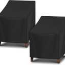 Arcedo 2 Pack Waterproof Patio Chair Covers, UV Resistant Outdoor Lounge Chair Covers for Outdoor Furniture, All Weather Protection - 27W x 34D x 32H, Black