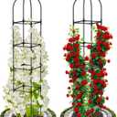 2 Pack Garden Obelisk Trellis for Climbing Plants, 71" Rustproof Metal Tower Plant Support Cages, Rose Trellis for Tomato Potted Flowers Vegetables Vines, Indoor Outdoor Garden Patio