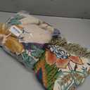 MSGKV Boho Throw Blanket for Couch 50"x60" 100% Cotton Vine Embroidery Blanket Bed Chair Sofa Blankets Muslin Spring Breathable All Seasons Lightweight Farmhouse Blankets Home Decor