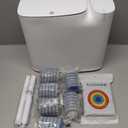 White Plastic Mini Trash Can, Toilet Cleaner Stick, Toilet Brush Holder, 36 Refills, 2-Gallon Trash Can with Pop-Out Lid, Suitable for Bathrooms and Small Toilets.