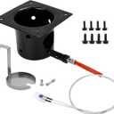 Enamel Fire Burn Pot and Hot Rod Ignitor Kit Replacement Parts for Pit Boss, Traeger, Camp Chef Pellet Grill Smokers, Igniter and Durable Enamel Fire Burner Pot with Ash Remover, Screws and Fuse