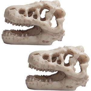 Opexicos 2Pcs 8.5 x 5.5 x 4.5 cm Resin Dinosaur Skull Aquarium Decoration Terrarium Reptile Fish Tank Ornament