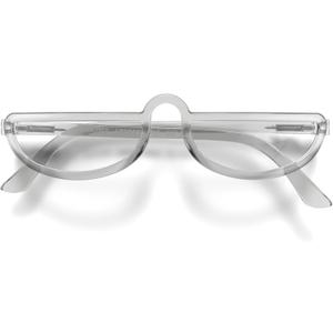 LONDON MOLE Brainy reading glasses | Cool half moon shaped readers | Unisex | Spring hinges (Transparent)