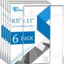 EHWINE 6 Pack 8.5 x 11 Wall Mount Acrylic Sign Holder, Wall Signs Photo Menu Flyer Display Holders, Plastic Clear Acrylic Wall Frames for Office Home Hotel Business Store (with Adhesive Tape)