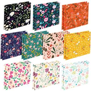 Qeeenar 20 Pcs Decorative Hanging File Folders Letter Size Cute File Folders Designer Floral File Folders Colored File Folder Organizer for Filing Cabinet Office Home with 1/5 Cut Adjustable Tabs