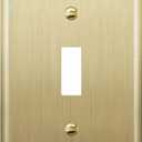 ENERLITES Toggle Light Switch Metal Wall Plate, Stainless Steel Switch Cover, Corrosion Resistant, Size 1-Gang 4.50" x 2.76", Stainless Steel 201, 7711-BB, Brushed Brass, Gold