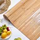 Juexica 2 Pcs Natural Bamboo Wall Panel for Interior Wall 48''x96'' Bamboo Covering Renewable Pole Wainscoting Room Divider Wrap Decor for Bedroom Living Room Kitchen Island Office (Carbonized)