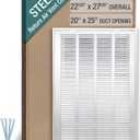 20 x 25 Inch (Duct Opening) Return Air Filter Grille for 1 Inch Filters, HVAC Vent Cover for Wall & Ceiling, Powder-Coated Steel with Removable Door