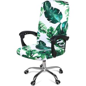 Smiry Stretch Printed Office Computer Chair Covers, Universal Desk Rotating Chair Slipcovers Removable Washable, Soft Fit Anti-Dust Spandex Protector Cover with Zipper, Green Smiry Stretch Printed Office Computer Chair Covers, Universal Desk Rotating Chair Slipcovers Removable Washable, Soft Fit Anti-Dust Spandex Protector Cover with Zipper, Green
