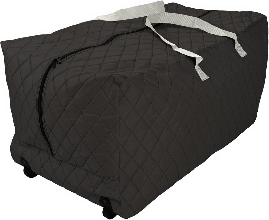 Large (50 Gallon) Heavy Duty Rolling Black Duffle Bag – Quilted, Durable Moving & Storage Bag with Wheels – Large Capacity for Dorm, Holiday, Travel or Seasonal Use by Simple Living Solutions