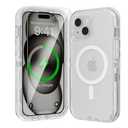Luckwhale for iPhone 15 Plus Case, Fits Magsafe,Heavy Duty Shockproof Protection Phone Cases with Screen Protector*1, Magnetic Transparent Protective Cover for iPhone 15 Plus 6.7 '', Clear