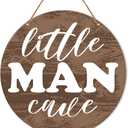 Muktoujaumai Baby Boy Nursery Wall Decor, Nursery Hanging Sign Decor Farmhouse Wall Decoration Bohemia Wood Sign for Kids Bedroom, Playroom, Gift for Newborn Baby Boy Toddler, Little Man Cave (Y4)