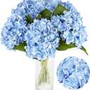 3pcs HydrangeaArtificial Hydrangea FlowersLatex Real Touch HydrangeasHydrangea Artificial FlowersSuitable for Home DCor, Party Decorations, Wedding Bouquets, and Centerpieces (Blue)