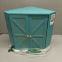 Corner Bread Box for Kitchen Counter Double Layer Bamboo Bread Storage Container Large Capacity Bread Storage Bin Farmhouse Breadbox Organizer (Antique Blue)