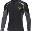 Wetsuit Top Men&Women 1.5mm/3mm Neoprene Wetsuits Jacket,Front Zipper Long Sleeves Diving Suit for Swimming,Snorkeling,Scuba Diving,Surfing (Medium)