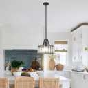 Modern Crystal Pendant Light Fixture, Adjustable Height Hanging Lamp with Metal Base & Crystal Shade, E26 Socket, 60W Max, Hardwired for Kitchen Island, Dining Room, Living Room.