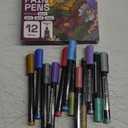 ARTISTRO 12 Metallic Markers, Medium Point Metallic Marker Pens for Wine Glasses, Rock Painting, Black Paper, Scrapbooking Crafts, Card Making, DIY Photo Album, Ceramic