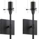 XiNBEi Lighting Black Wall Sconces Set of Two, Modern Industrial 1 Light Bathroom Sconce Indoor Wall Lights for Bathroom Hallway Kitchen & Living Room (2 Pack, Matte Black)