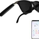 AI Translator Glasses, Bluetooth Sunglasses with 110+ Languages, Wireless AI-Powered Smart GlassesSimultaneous Interpretation, 6H Battery Life, Anti-Blue Light & UV Protection (Black)