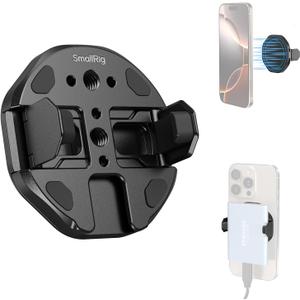 SMALLRIG SSD Magnetic Phone Mount Bracket SSD Holder with Magsafe, 45-70mm（1.77''-2.76'' Wide Clamping, 1/4"-20 Threads and Cold Shoe, for Samsung T3/T5, for SanDisk, for Crucial, for iPhone - 5157