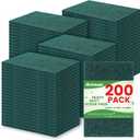 200 Pack Green Scrubbing Pads, Heavy Duty Scouring Pads,Dish Scrubber Reusable for Cleaning, Multipurpose Scrub Pads for Household Kitchen Dishes Pots Pans & Metal Grill- 4.3 x 2.75 x 0.3 Inches