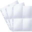 240 Pockets 2.7x3.7 Photocard Sleeves for 6.88 x 9.05 6/3/2Ring Binder,Transparent Photocard Sleeves, Double-Sided 4 Pocket Photo Pages, for Business Card, Trading CardsStandard Cards 30 Pack