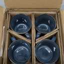 famiware Moonlight Coffee Mug Set of 4, 13oz Mug Set with Linen Finish, Coffee Cup Set with Handle for Latte, Cappuccino, Tea, Hot Cocoa, Microwave and Dishwasher Safe, Dark Blue