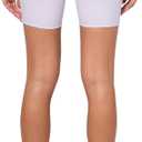 Champion Bike Shorts, Soft Touch, Moisture Wicking, Pocket Leggings for Women, 7" & 25" (Small, Morning Dew Purple Ribbed Bike Short)