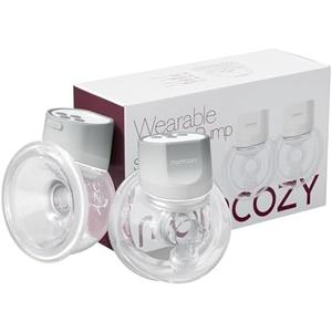 Momcozy Hands-Free Breast Pump S12 Pro, Wearable & Portable Pump with Soft DoubleFit Flange, 3 Modes | 9 Levels Double Electric Pump, Smart Display, 24mm, 2 Pack, Gray Color