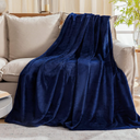Fleece Plush Throw Blanket Navy Blue (46 x 44 Inches),Super Soft Fuzzy Cozy Flannel Blanket for Couch Sofa  