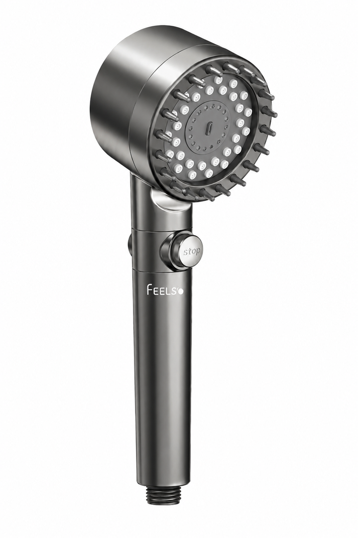 FEELSO Filtered Shower Head with Handheld, High Pressure 4 Spray Showerhead with Filters & Upgraded Anti-clog Nozzles for Hard Water -Remove Chlorine, Reduce Dry Itchy Skin -ON/OFF Switch for Pet Bath