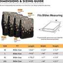 Suobstales Boho Mandala Flower Print Bible Cover for Women Men PU Leather Makeup Organizer Expand Brief Case Journal Case Christian Purses Handbags with Handle and Zippered, XL