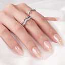 BTArtbox Press On Nails Medium Almond - Press on Nails Chrome Nails, Light Weight & Fit Perfectly Fake Nail with Nail Glue, Nude Glue On Nails in 16 Sizes, Glazed Donut