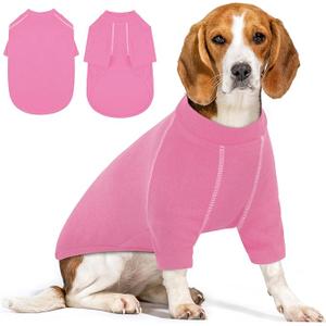 IECOii XL Dog Sweater,Fleece Dog Sweaters for Medium - Large Breeds,Stretchy Pullover Soft Pet Sweatshirt with Sleeve,Lightweight Fleece Doggy Vest for Beagle,Poodle,Cocker Spaniel, Blue,X-Large (X-Large(Chest:21.65 in))