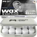 Peace&Quiet PQ Wax Ear Plugs for Sleeping, Swimming - 15 Soft Noise Cancelling Silicone Gel Wax Earplugs for Sleep and Swimmers, Ear Protection with Sound Blocking Level of 32 Db, (15-Pillows)