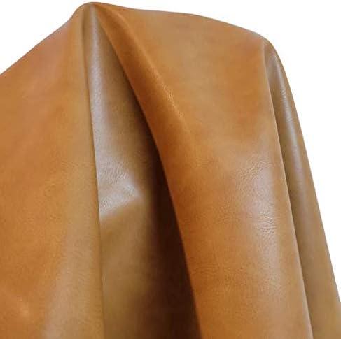 NAT Leathers | Caramel Light Tan Nude Beige Soft Faux Vegan Leather PU {Peta Approved Vegan} | 1 yard (36 inch x 54 inch wide) cut by yard | Synthetic Pleather Nappa 0.9 mm Smooth Upholstery | 36"x54"