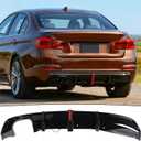 Rear Diffuser w/LED Light Fit for BMW 3 Series F30 LCI 2016 2017 2018 328i/ 330i/ 330e Accessories (Base/Regular Model Only) Replaced Rear Bumper Lower Lip Splitter Exterior Part Gloss Black