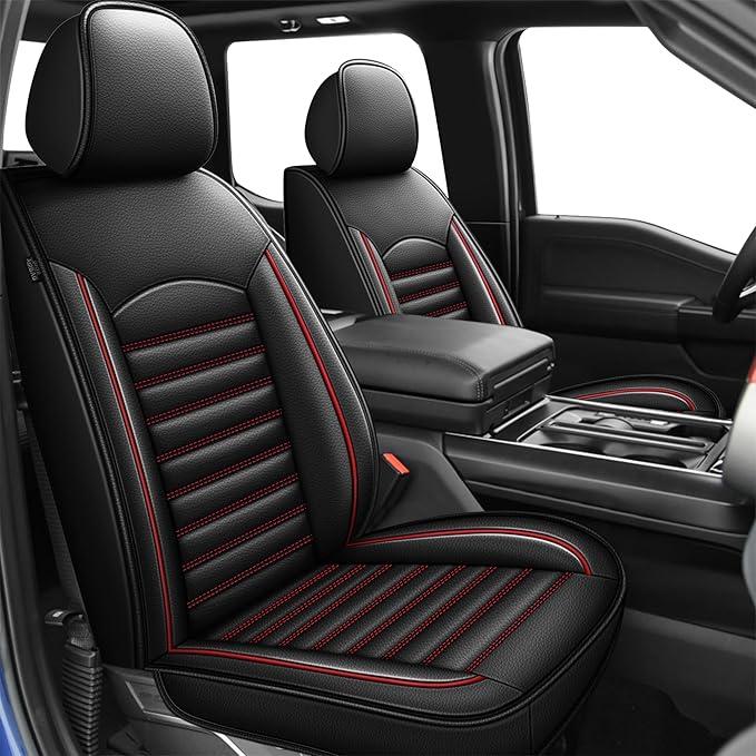 Seat Covers Fit for Dodge RAM 1500 2002-2024 2025 2026: Compatible with RAM 1500 2500 3500 Car Seat Cover Truck Pickup Crew Double Quad Cab 
(5 Seat, Red Line)