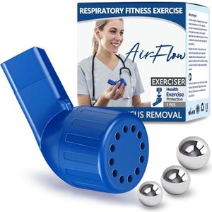 Lung Exerciser, Acapell Flutter Valve Device, Mucus Clearance and Lung Expansion Device, Breathing Trainer for Lung Recovery | Natural Expiratory Exerciser (Dark Blue-e)