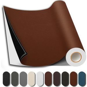 Shagoom Leather Repair Patch, 17X79 Inch Repair Patch Self Adhesive Waterproof, DIY Large Leather Patches for Couches, Furniture, Kitchen Cabinets, Wall （Light Brown, 17X79 Inch）
