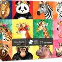 1000 Pieces Jigsaw Puzzles for Adults, Animal Series - Detailed Wildlife Art, Educational Family Game, Large 28" x 20", Great Gift for Animal Lovers & Home DecorFloral Beasts
