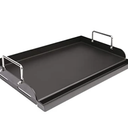 Uniflasy Nonstick Griddle for Gas Grill, Cast Iron Griddle for Outdoor Gas & Charcoal Grills, 25" x16" Nonstick Coating FlatTop Insert Cooking Pan for Weber Charbroil Camp Chef Grill