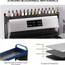 Kitchen Spice Rack Over The Stove, Shelf for Back of Stove, Stove Top Shelf for Seasoning Organizer, Over Oven Shelf, Countertop, Expandable Length 27.3''-32.6'', 4 Adjustable Height (Black, Normal)