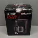 Mueller 12-Cup Drip Coffee Maker - Borosilicate Carafe, Auto-Off, Reusable Filter, Anti-Drip, Keep-Warm Function, Clear Water Level Window Coffee Machine, Kitchen Essentials & Accessories (Black)