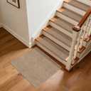 PURE ERA 30x30 Inch Area Rug Carpet Stair Landing Mat Non Slip Camel Brown, 2.5' x 2.5'