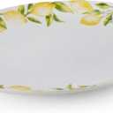 Mikasa Lemons Oval Bone China Lightweight Chip Resistant Serving Platter, 14-Inch, Multicolor