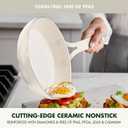 GreenPan Nova 12” Nonstick Frying Pan Skillet, PFAS-Free Ceramic Cookware, Durable Fast Heating, Induction Ready, Omelet & Eggs, Oven Safe to 600F, Dishwasher Safe, Cream White