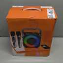 Karaoke Machine, Portable Bluetooth Speaker with 2 Wireless Microphones for Adults & Kids with Lights, Karaoke Microphone with PA System Supports USB/TF/FM/AUX for Home Party Home System Packages (Black)