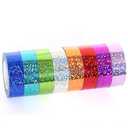 Glitter Prism Tape Strong Adhesive Holographic Sparkle Washi Tape Reflective Glitter Sparkle Tape Sparkle Decorative Tape Sparkle Masking Tape Glitter Crafting Tape (8 Rolls, 0.6in x16.5ft)