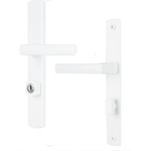 Wright Products - Serenade Mortise Keyed Lever Mount Latch with Deadbolt for Screen and Storm Doors, Matte Black (Modern, White)
